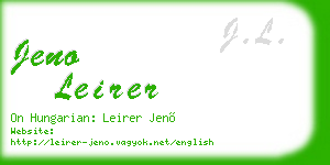 jeno leirer business card